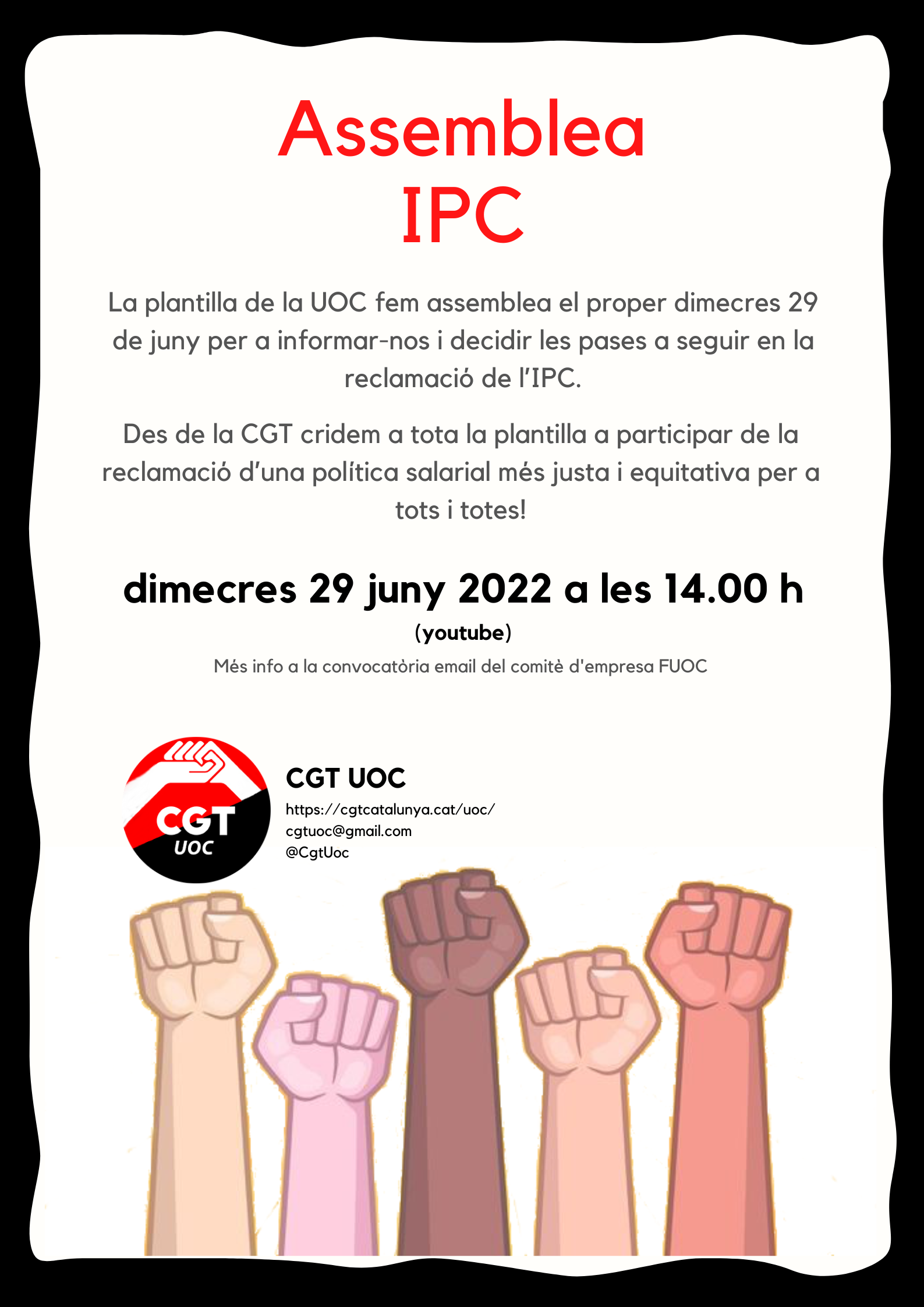 Assemblea IPC votació CGT UOC 29 juny 2022