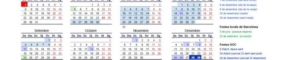 Calendar CGT UOC 2023