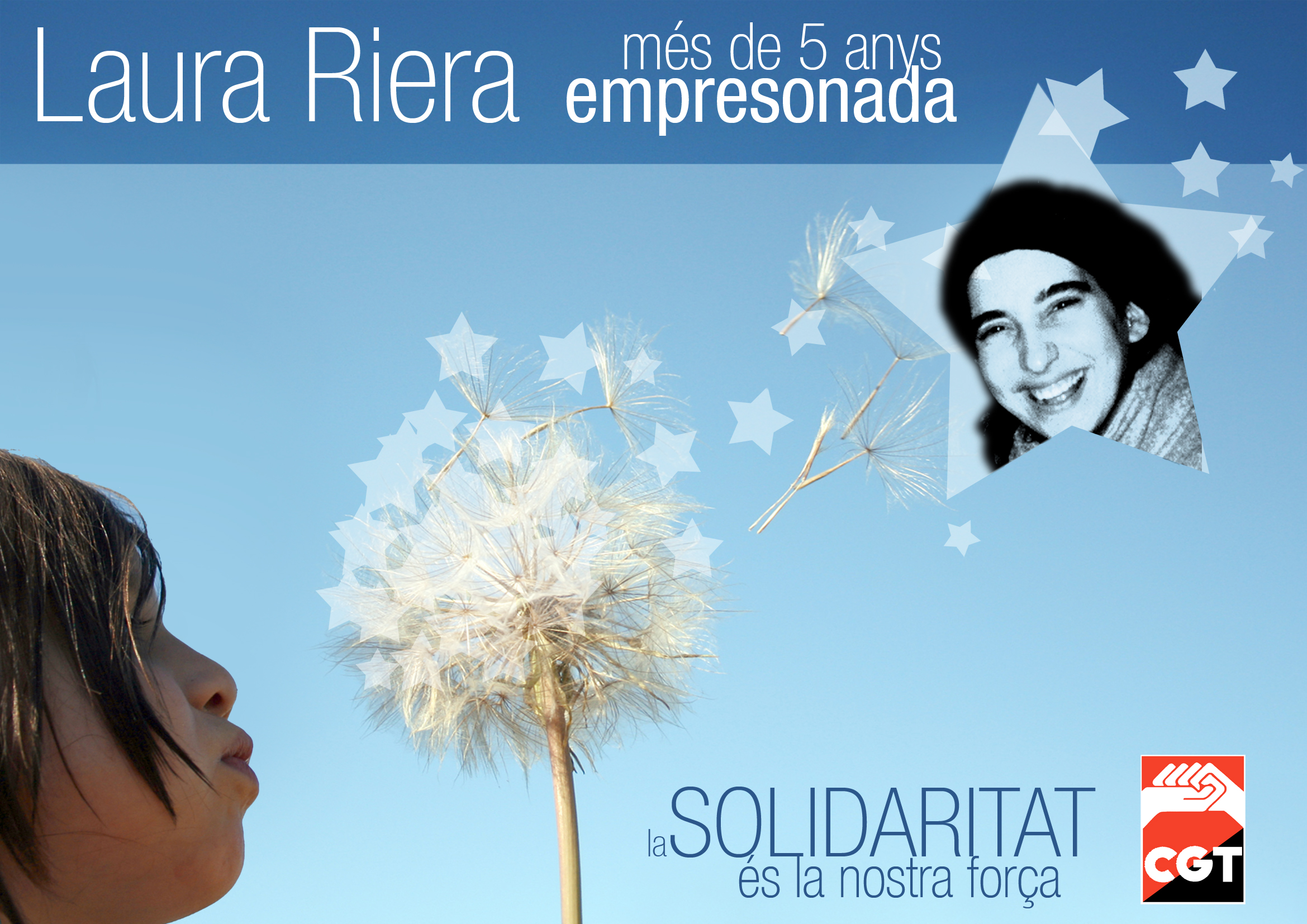Cartell "Laura Riera, més de 5 anys empresonada"