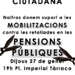 Cartell convocant Manifestació a Tarragona per les pensions el 27 G