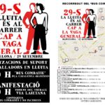 cartell itinerari bus reivindicatiu i manifestació 29-S