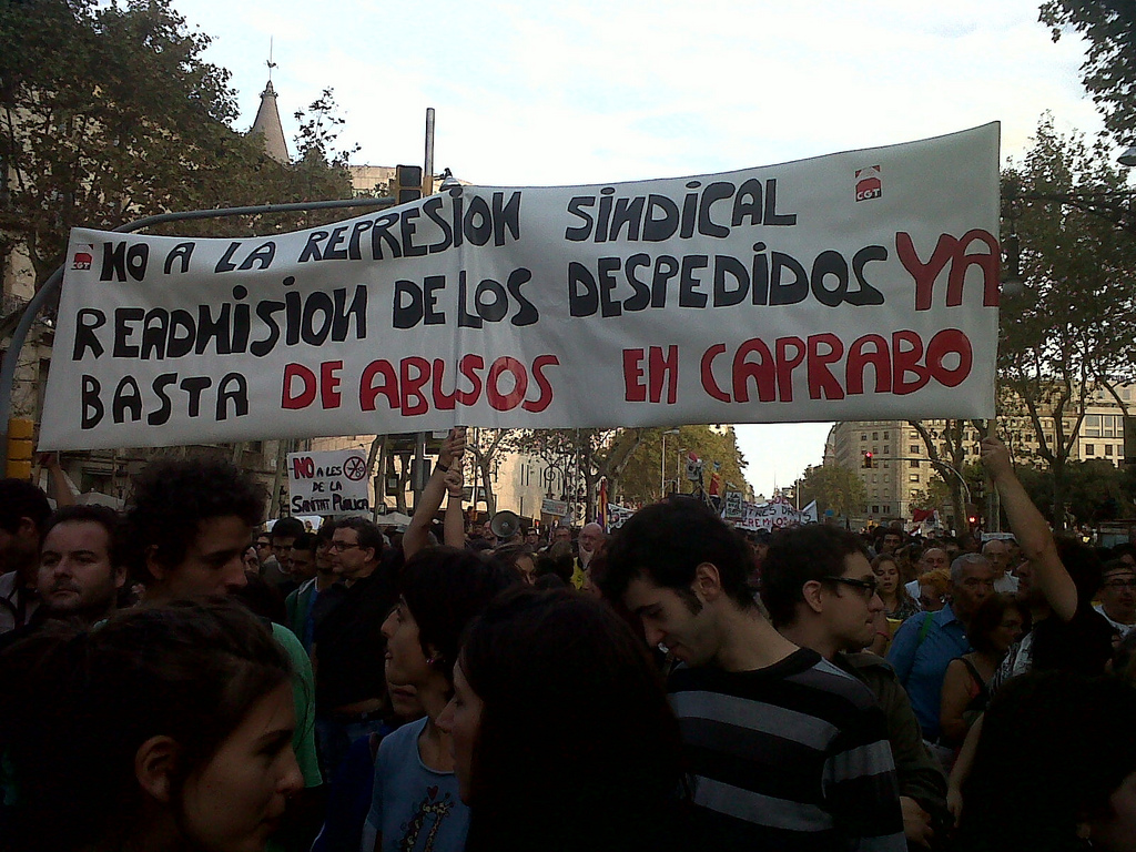 pancarta a la manifestació del 15-O