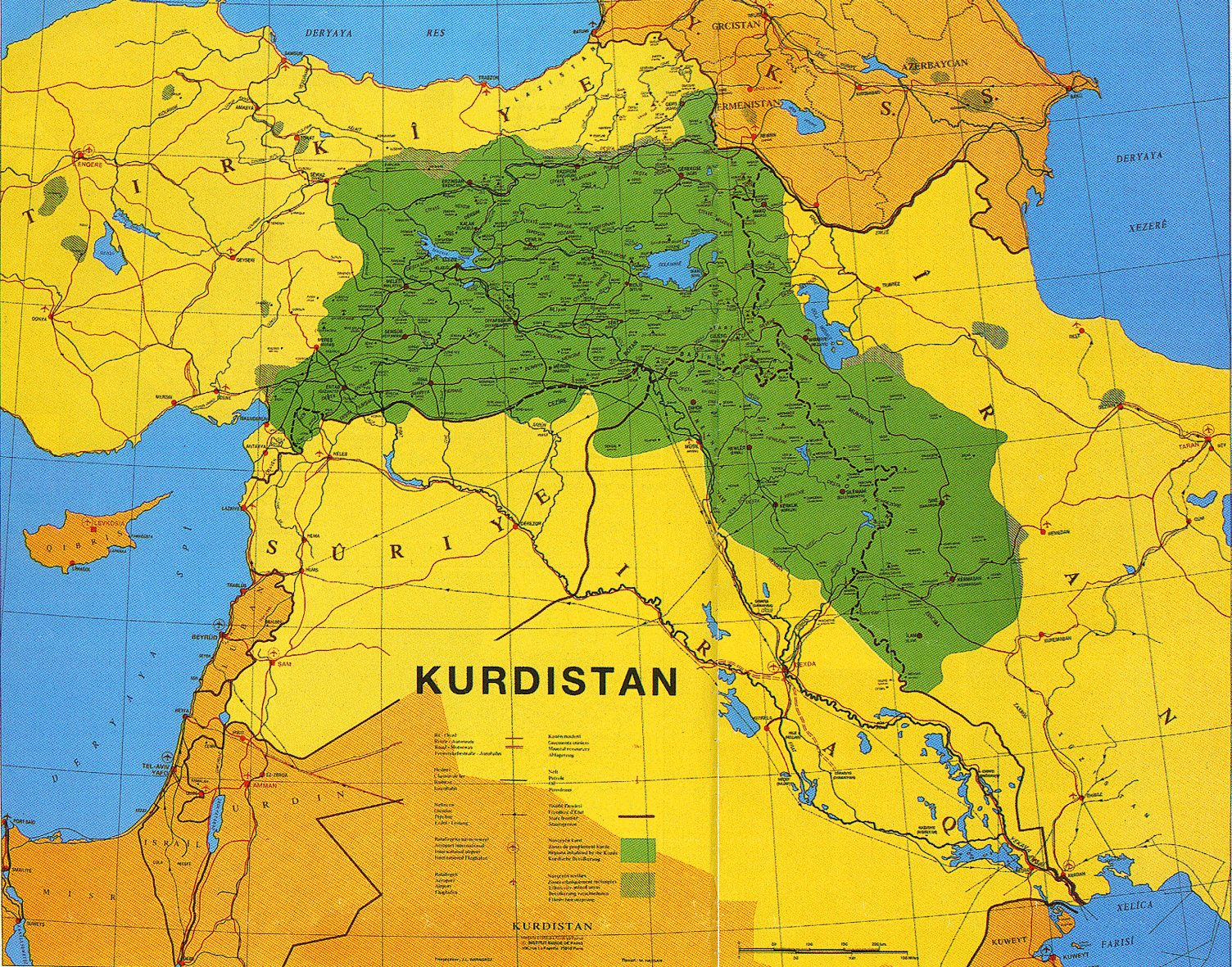 Mapa del Kurdistan