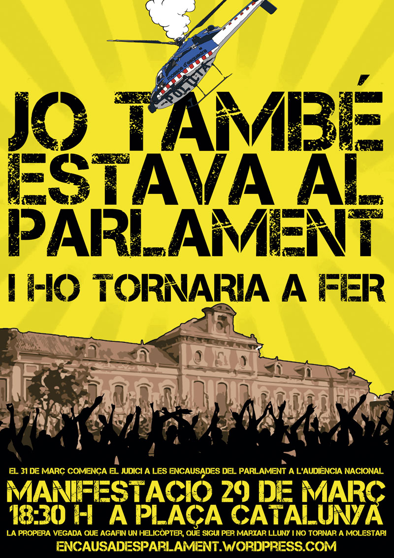 Cartell manifestació 29 març a Barcelona