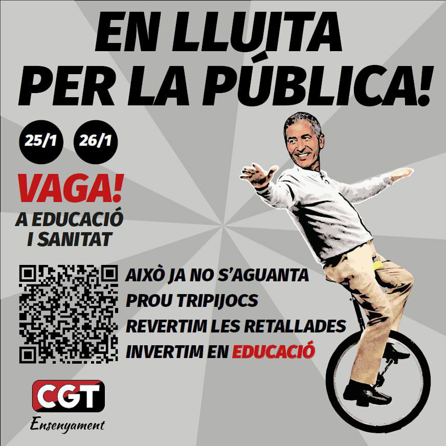 [Catalunya]  CGT anuncia huelga educativa el 25 y el 26 por la defensa de los servicios públicos